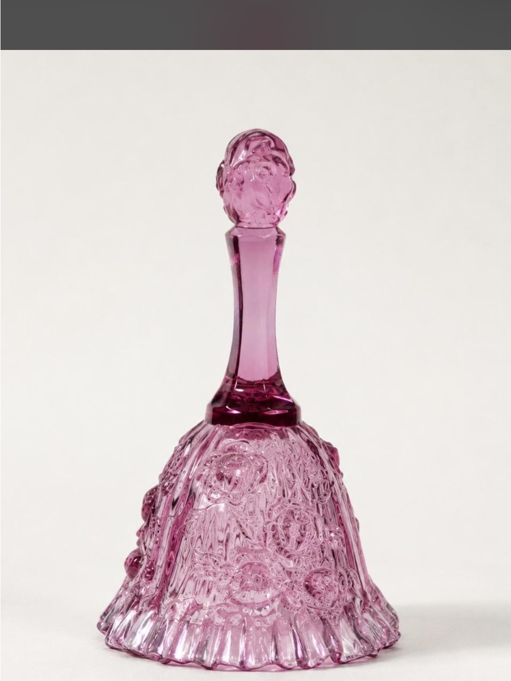 Vintage Pink Pressed Glass Rose Bell